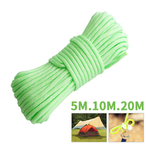 Outdoor camping luminous rope tent rope wind rope thickened high-strength nail rope canopy fixed windproof rope 20 meters