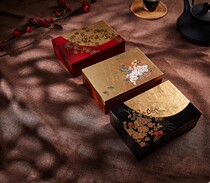 Japanese imported mountain lacquerware gold foil mirror box Japanese lacquer ware with mirror box storage box jewelry box