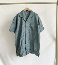 Japanese single men's short sleeve cardigan single coat pajamas household clothing foam
