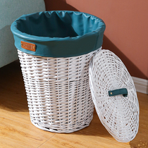 Dirty clothes basket rattan covered dirty clothes basket large dirty clothes storage basket household woven bucket Willow change clothes Lou