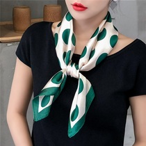 Korean version of the new decorative printed silk scarf scarf hundred small silk scarf square scarf spring and autumn foreign style thin scarf women