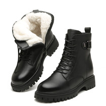 Northeast Xinjiang Tibet Harbin Winter Girl Martin Snow Boots Non-slip Thick Bottom Wool Thickened Warm Cashmere Cowhide