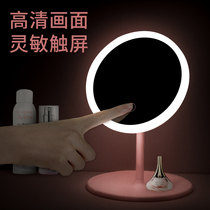 Desktop led makeup mirror with lamp ins wind dressing mirror Bedroom desktop net red beauty make-up small mirror portable