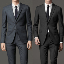  High-end suit Mens suit suit slim casual business professional formal wool non-ironing jacket Groom dress