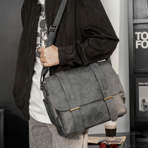 Hong Kong I Tgreg Youth Canvas Single Shoulder Bag Mens Bag Sloping Cross-Pack Street Satchel Students School Bag Sails Bag Tide