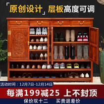 Mahogany shoe cabinet solid wood large capacity double multi-layer living room Rosewood Chinese hedgehog red sandalwood partition porch Hall Cabinet