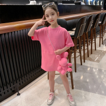 bala bala girls summer dress 2021 new childrens clothing childrens short sleeve skirt summer girls T-shirt skirt