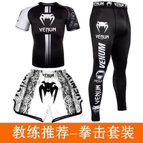Venom boxing training suit Thai boxing shorts men UFC Sanda fight Ma fitness short sleeve three-piece support custom-made