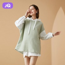 The Jing Qi Pregnant Womens Clothing Womens Autumn Winter Dress Plus Suede Thickened Loose Medium Long Sleeves Big Code Fashion Out Winter Clothing
