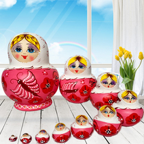 Russian doll 10-layer big belly doll single butterfly wooden craft gift Wishing Doll home furnishings