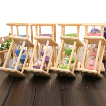 Wooden hourglass timer children 30 60 minutes time sand bottle anti-drop sand sand bucket creative ornaments customized
