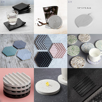 Square Shaped Cement Cup Cushion Tray Silicone Mold Cement Home Kitchen Pendulum concrete Cup cushion Cup pan molds
