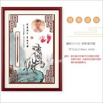 Beijing 2021 cow newborn baby Infant fetal hair painting souvenir custom-made climbing Wang Clan promotion