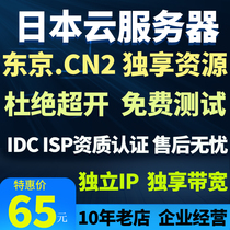 Japan VPS independent source IP cloud server CN2 foreign virtual space Remote Desktop E-Commerce foreign trade rental
