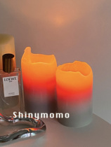Shinymomo sunset color candle birthday ins Wind decorative candle light sandwich wax gradient color candle ornaments