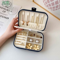 Square large capacity storage box portable exquisite necklace ring earrings earrings stud simple double layer female jewelry box accessories