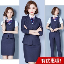 Professional suit Spring summer and autumn Hotel front desk work clothes Bank Unicom men and women with the same tooling temperament vest formal dress