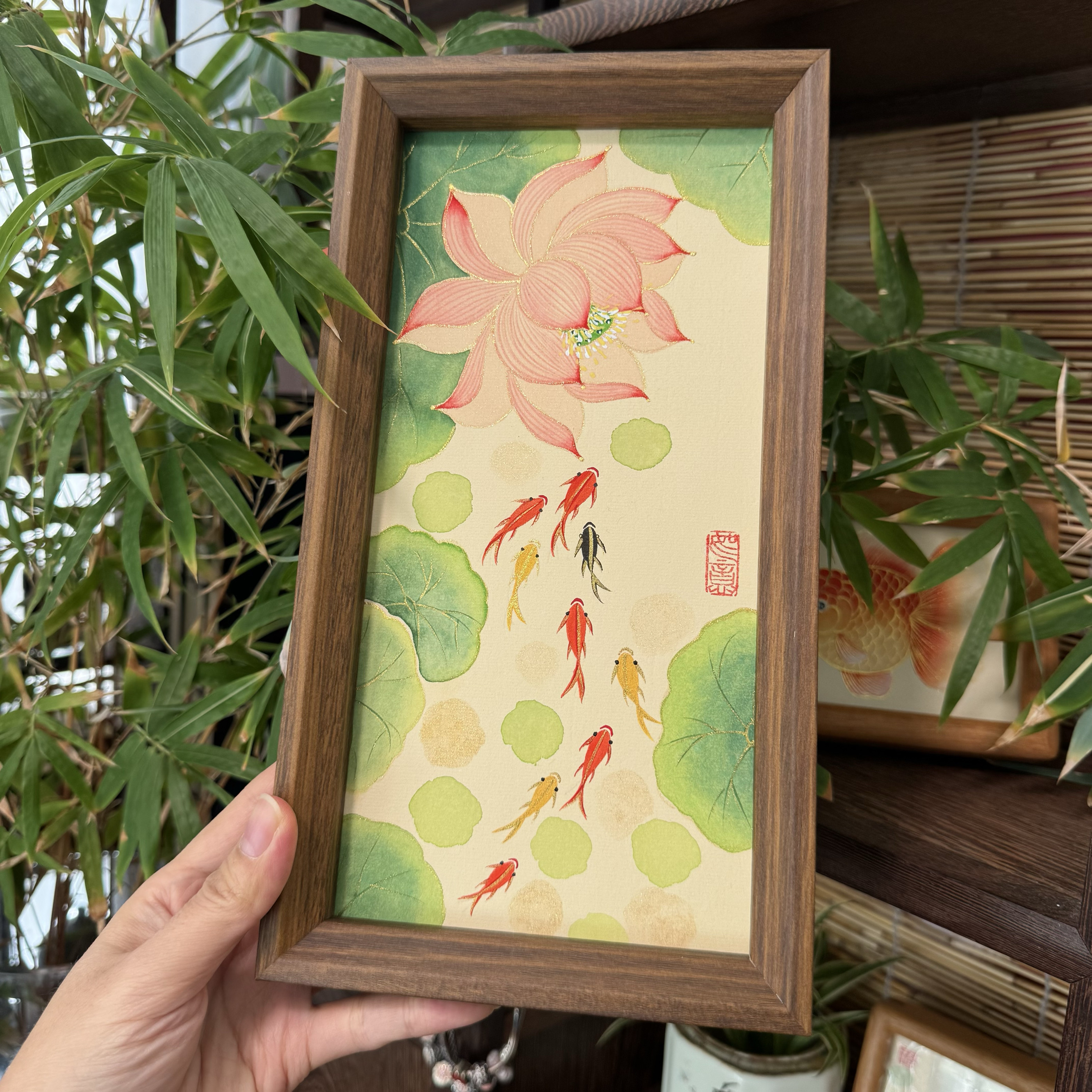 荷花九鲤图轴-荷花九鲤图轴促销价格、荷花九鲤图轴品牌- 淘宝