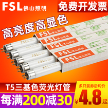 FSL Foshan lighting T5 fluorescent tube 8w14w21w28w three primary color fluorescent tube mirror headlight 1 2 meters