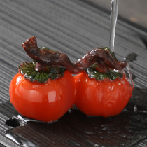 Color persimmon tea pet piece boutique tomato persimmon piece of tea from the tabletop trinket