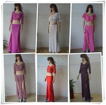 Belly dance imported lace sexy cross-hip split conjoined slim long skirt tailor-made various styles