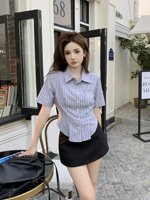 taobao agent Design top, plus size, with short sleeve, trend of season, fitted