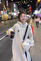 Korean pregnant women autumn suit fashion long sleeve loose sweater long spring and autumn dress autumn winter tide
