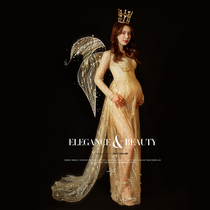 Pregnant Woman Movie Themed on Genuine Photography Clothing 2021 New Hizi Super Fairy Fashion Quasi Mommy Photo Dress Dress