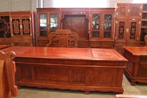 Mahogany furniture Myanmar Rosewood big fruit red sandalwood 3 2 m desk boss desk big class desk bookcase