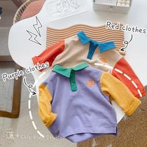 Baby Autumn boys long sleeve T-shirt 2021 Korean version of new children Base shirt coat foreign style polo shirt (9