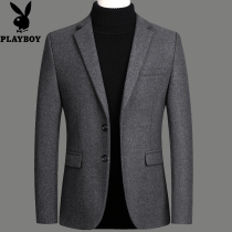 Playboy middle-aged autumn single West Coat mens woolen suit spring and autumn casual suit jacket