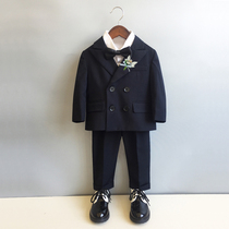 Male Baby Birthday Gown Gown Gown Autumn Winter Boy Little Suit Suit Inron Children West Suit Flowers Child Marriage Gown Tide