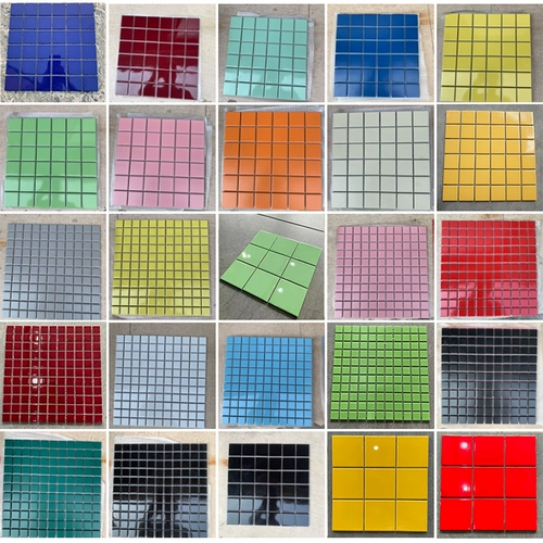 Зеленая красная желтая белая мозаика для детского сада