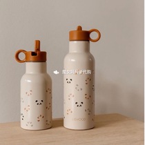 Spot Danish Liewood baby children stainless steel thermos cup water cup water bottle sipping tube Cup straight drink double lid