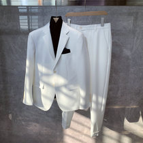  Business formal slim-fit small suit jacket mens trend British style fashion wedding groom white suit suit