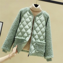 2021 new cotton coat womens short Korean version of loose winter Lamb hair down cotton stand collar cotton padded jacket fashion coat