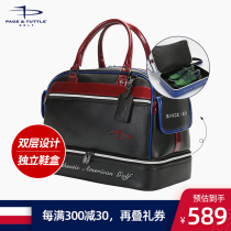 US PT New Golf Clothes Bag Men's Double Shoe Bag Black and White Handbag Women's Golf Ball Clothes Bag