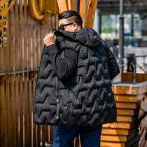 European and American big version with big code foreign trade tail goods mens autumn and winter even cap down cotton Machia fatson warm and shoulder