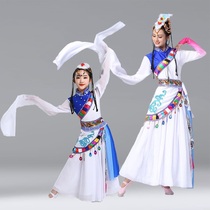 Childrens sleeveless Tibetan acting out of suit womens new minority dance costumes adult Tibet Thrower Sleeves Dance Performance