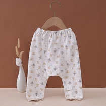 Baby pure cotton large pp pants first birth baby autumn pants sleeping pants air conditioning pants male and female child beating bottom spring autumn big fart pants