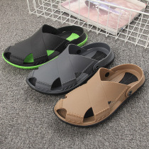Imported Vietnamese warm breakout Baotou sandals mens natural rubber latex anti-slip and wear sandals sandslippers beach shoes Soft bottom