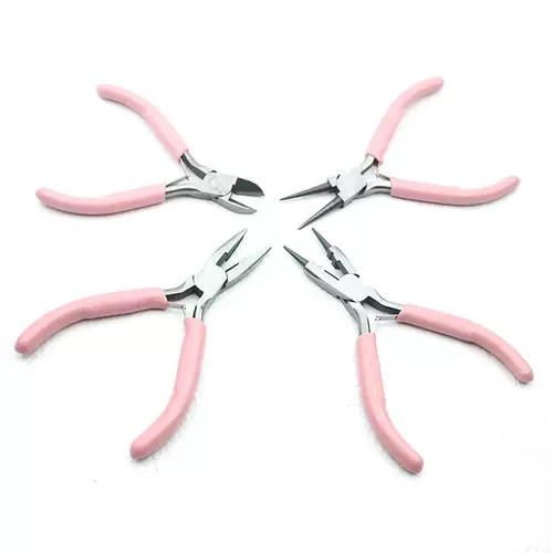 Розовые плоскогубцы с игольчатыми наконечниками ручной работы, универсальное маленькое ювелирное украшение с бусинами, «сделай сам»