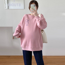 Pregnant Woman Spring Dress 2022 New Blouses Fashion Spring Autumn Money Loose Big Code Long Sleeve T-Shirt Spring Sweater Jacket