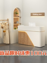 Cashier Bar Counter Cashier DeskPresent DeskRecept desk Modern simple small clothing store Beauty shop with lights