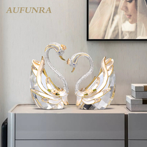 AUFUNRA Chinese style wedding gift crystal swan decoration wedding room decoration blessing crystal gift