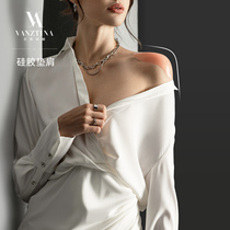 (Silicone Cushion Shoulder) FinsDianne shoulder pad Invisible Transparent Fake Shoulder Pad Beauty Shoulder Anti Slip Right Angle Shoulder Sticker