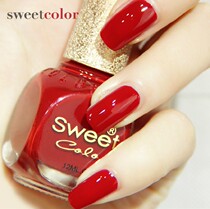 sweetcolor eco-friendly and non-exfoliating and persistent waterproof fast dry nude powder transparent wine red positive red nail polish