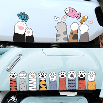 Cartoon cat claw than heart car motorcycle electric car decorative decal cover scratches Cute creative body sticker painting