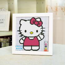 (Day specials) Simple cross stitch small new hand embroidered cartoon character kitty cat childrens bedroom print
