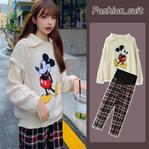 Online Red Progesteryear Gestational Pregnancy Woman Qi and Spicy Mother Mitch Blouse Sweater Pregnant Womens Autumn Clothing Suit Fashion out of the house